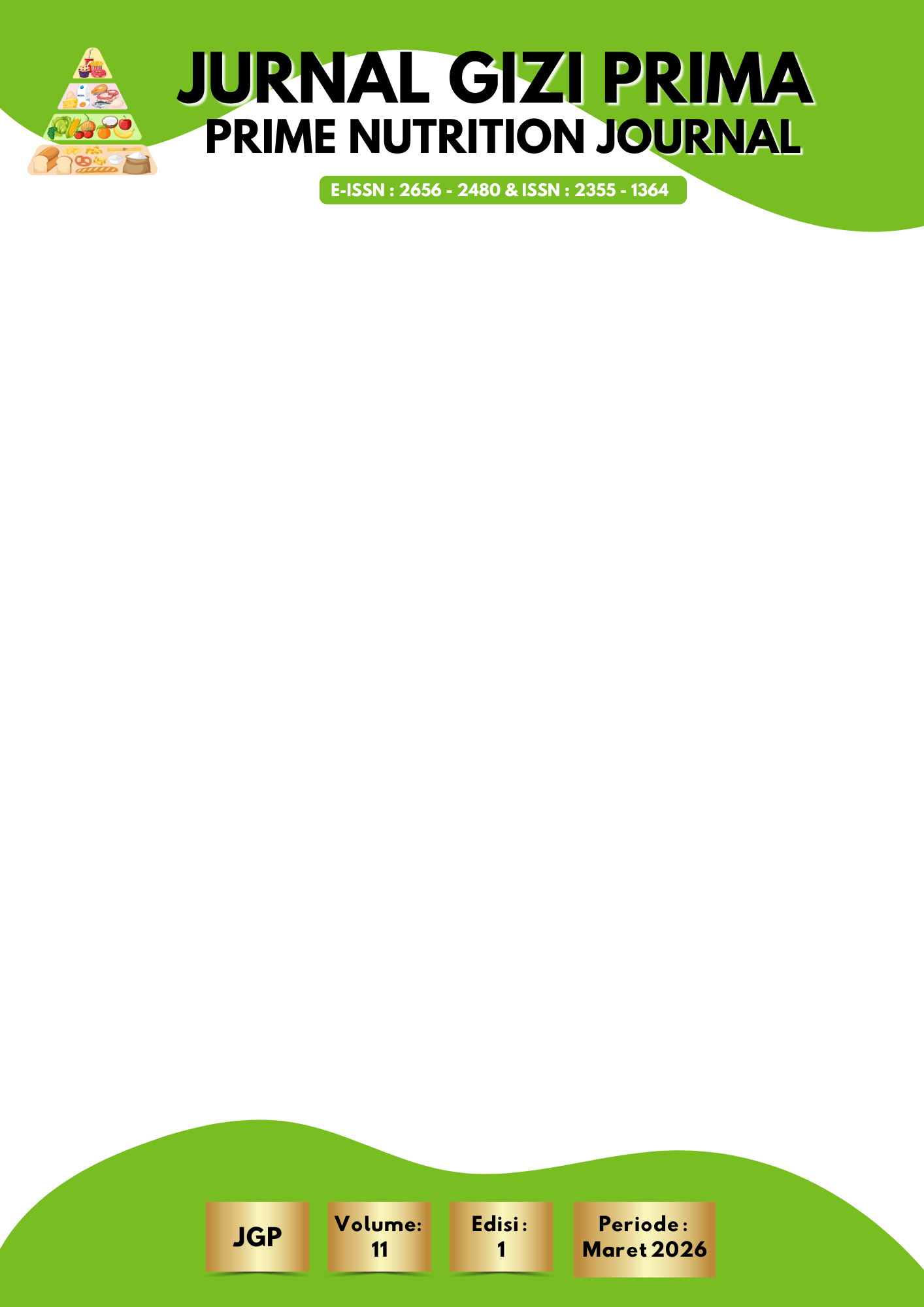 Cover Jurnal Gizi Prima (Prime Nutrition Journal)